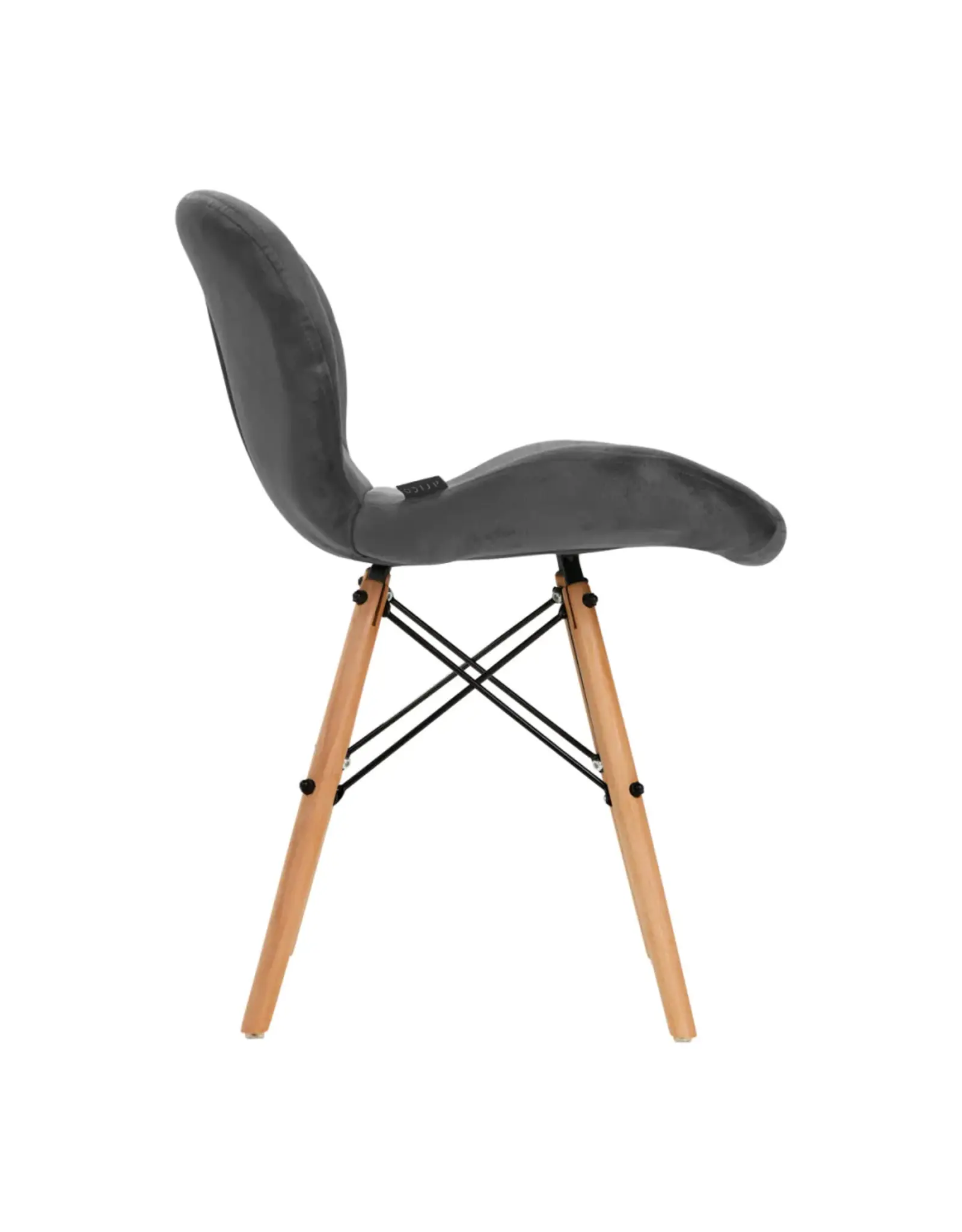 Mega Beauty Shop® Stoel LUX Grijs Fluweel