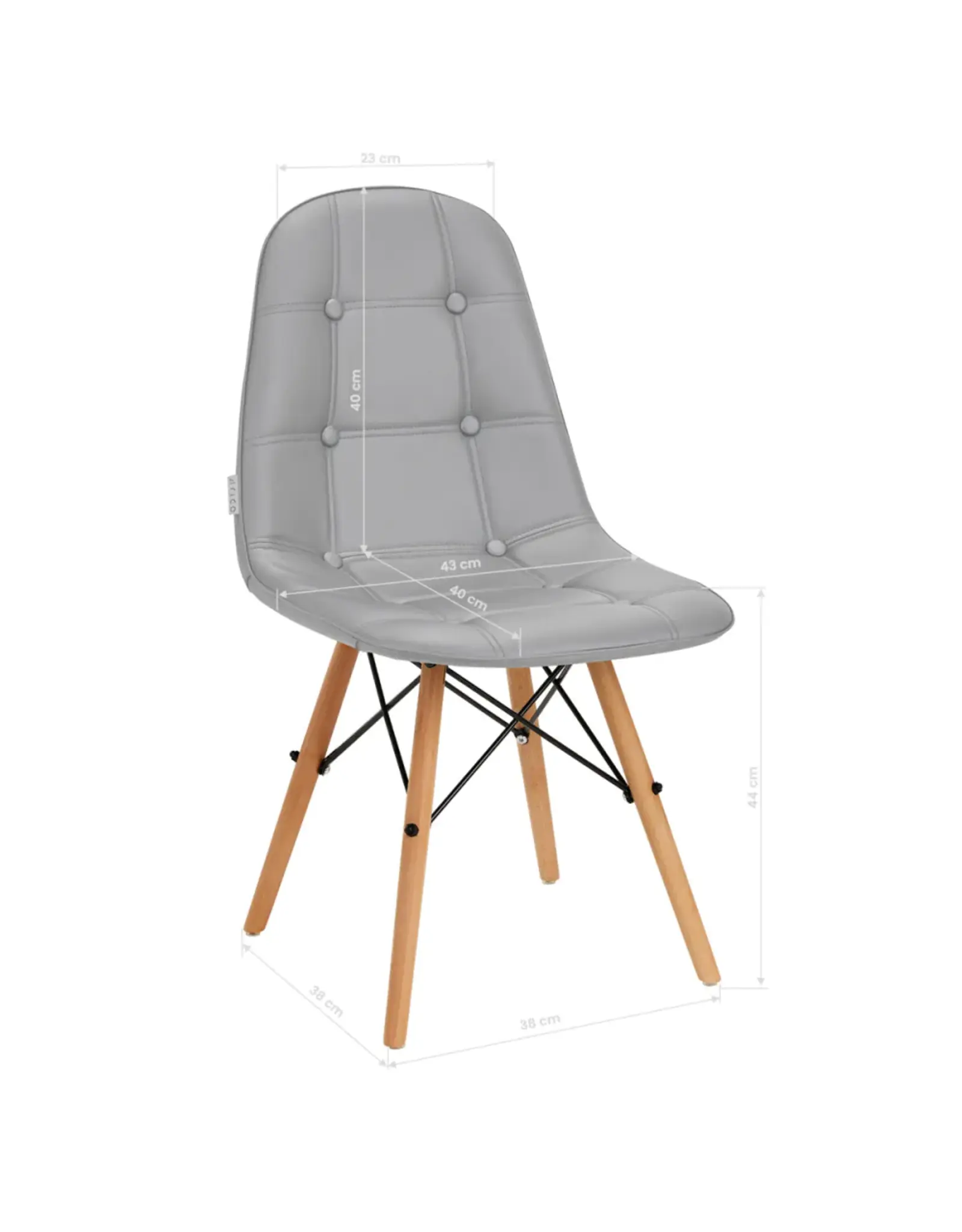 Mega Beauty Shop® Stoel LUX Grijs Eco-leer