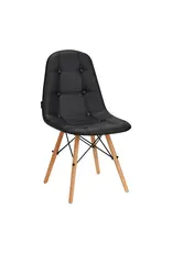 Mega Beauty Shop® Stoel LUX Zwart Eco-leer