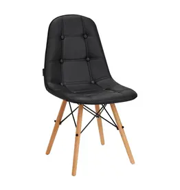 Mega Beauty Shop® Stoel LUX Zwart Eco-leer