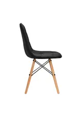 Mega Beauty Shop® Stoel LUX Zwart Eco-leer