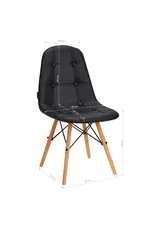 Mega Beauty Shop® Stoel LUX Zwart Eco-leer