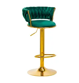 Mega Beauty Shop® Barkruk LUX Groen fluweel