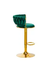 Mega Beauty Shop® Barkruk LUX Groen fluweel