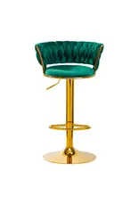 Mega Beauty Shop® Barkruk LUX Groen fluweel