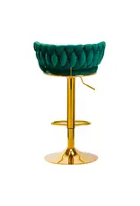 Mega Beauty Shop® Barkruk LUX Groen fluweel