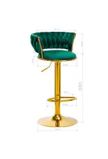 Mega Beauty Shop® Barkruk LUX Groen fluweel