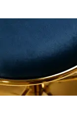 Mega Beauty Shop® Barkruk LUX Blauw fluweel