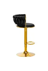 Mega Beauty Shop® Barkruk LUX Zwart fluweel