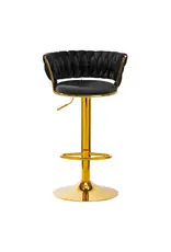 Mega Beauty Shop® Barkruk LUX Zwart fluweel