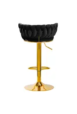 Mega Beauty Shop® Barkruk LUX Zwart fluweel