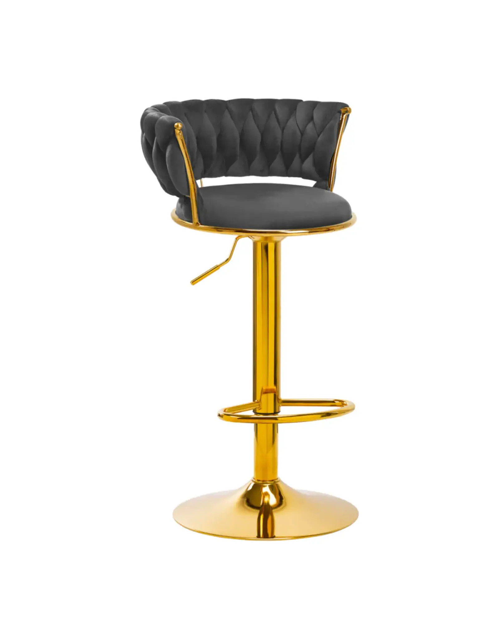 Mega Beauty Shop® Barkruk LUX Grijs fluweel