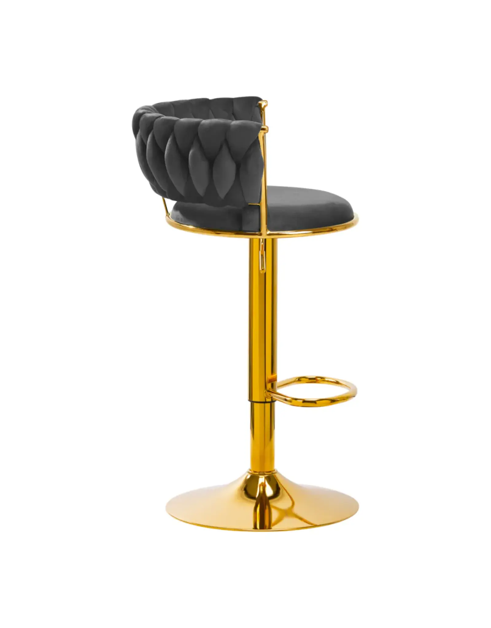 Mega Beauty Shop® Barkruk LUX Grijs fluweel