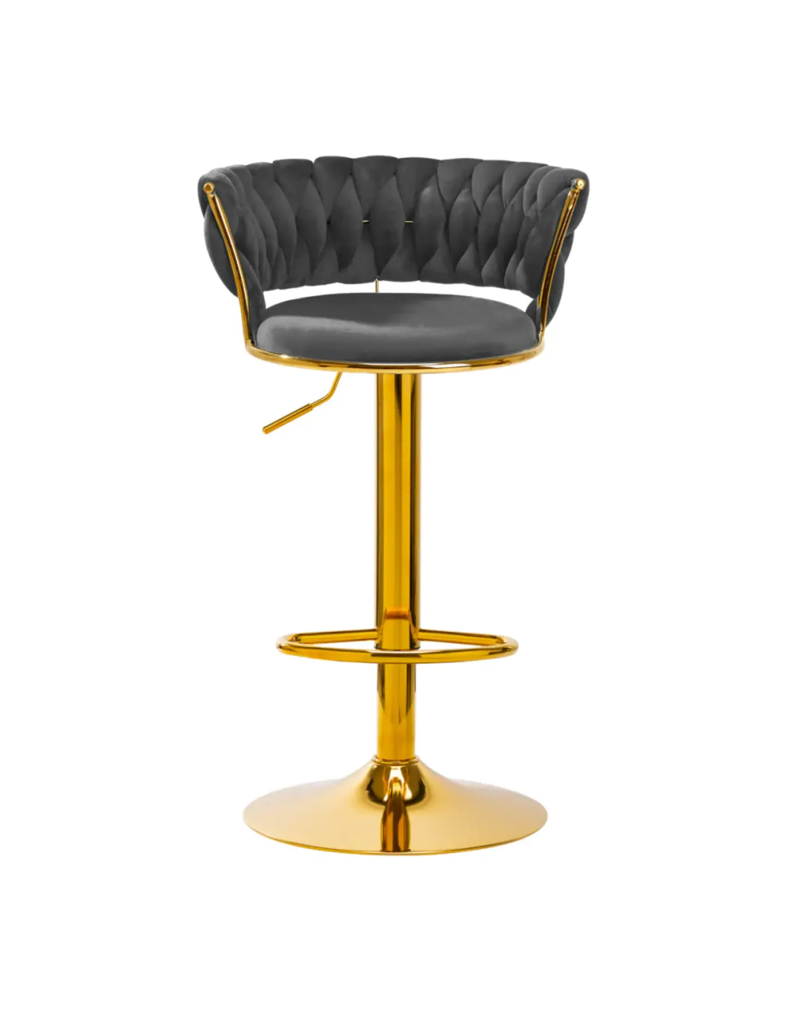 Mega Beauty Shop® Barkruk LUX Grijs fluweel