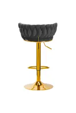 Mega Beauty Shop® Barkruk LUX Grijs fluweel