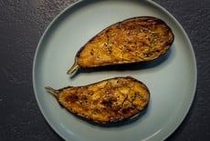 Eggplant lacquered in miso