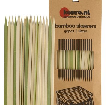 Flat bamboo skewer 50pcs 18cm