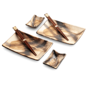 Edo Japan Sushi servies cadeauset - goudkleurig