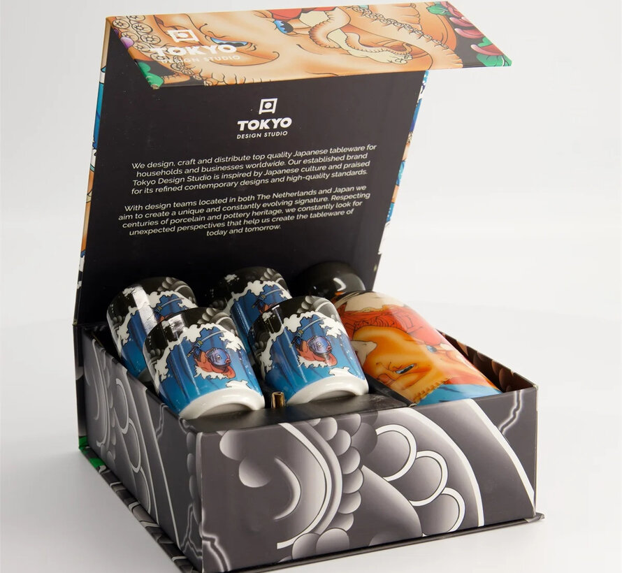 Sake tableware gift set - octopus