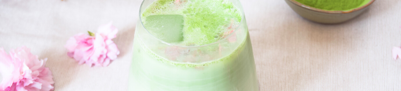 Matcha-Sakura Iced Latte