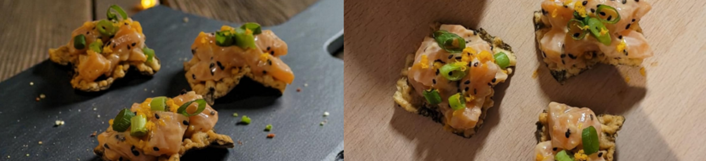 Recept: noriten met zalmtartaar - amuse