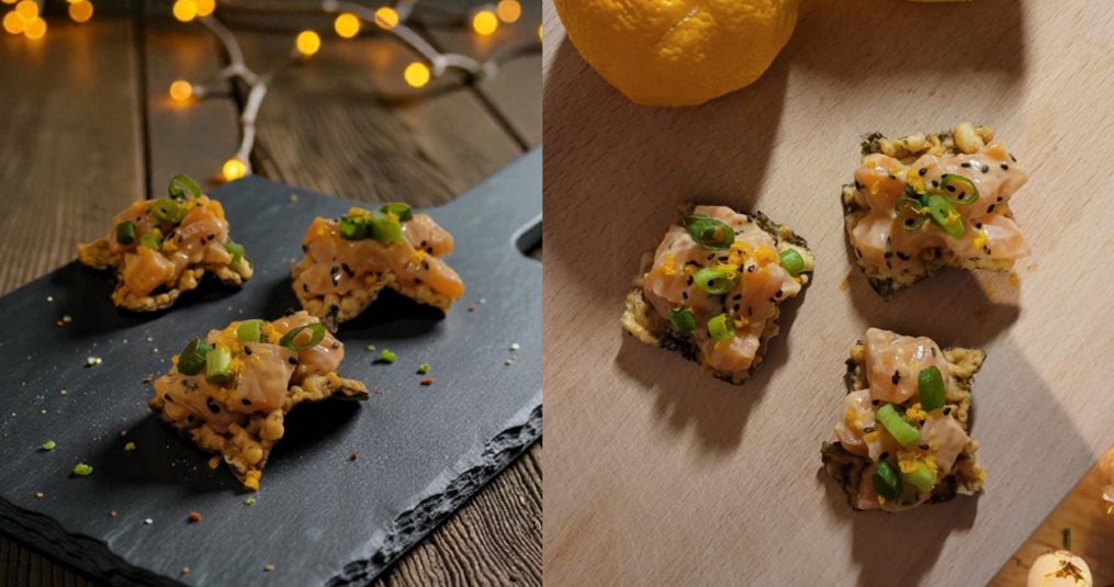 Recipe: noriten with marinated salmon sashimi