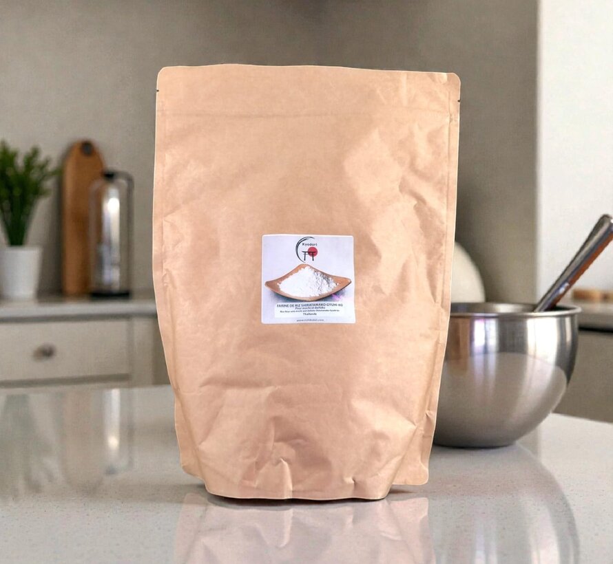 Premium kleefrijstbloem voor mochi en dango (shiratamako) - 1 kg