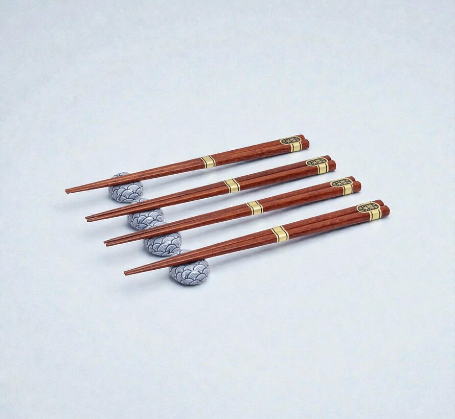 Chopstick tableware gift set - Seigaiha