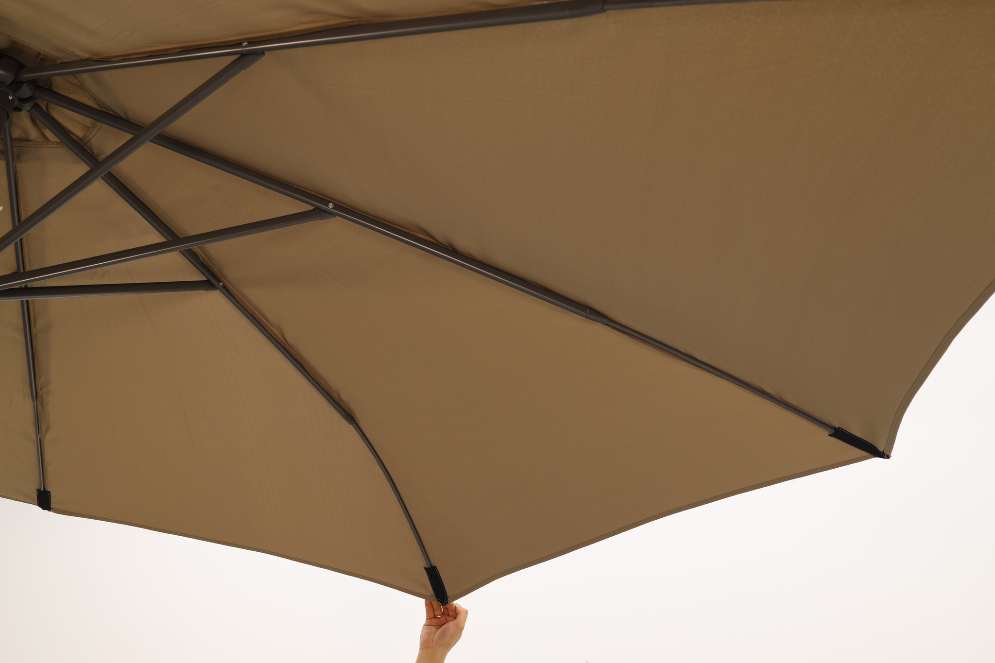 Statistisch Inwoner canvas Premium parasol 300 Ø - antraciet - Madino Terrasmeubilair