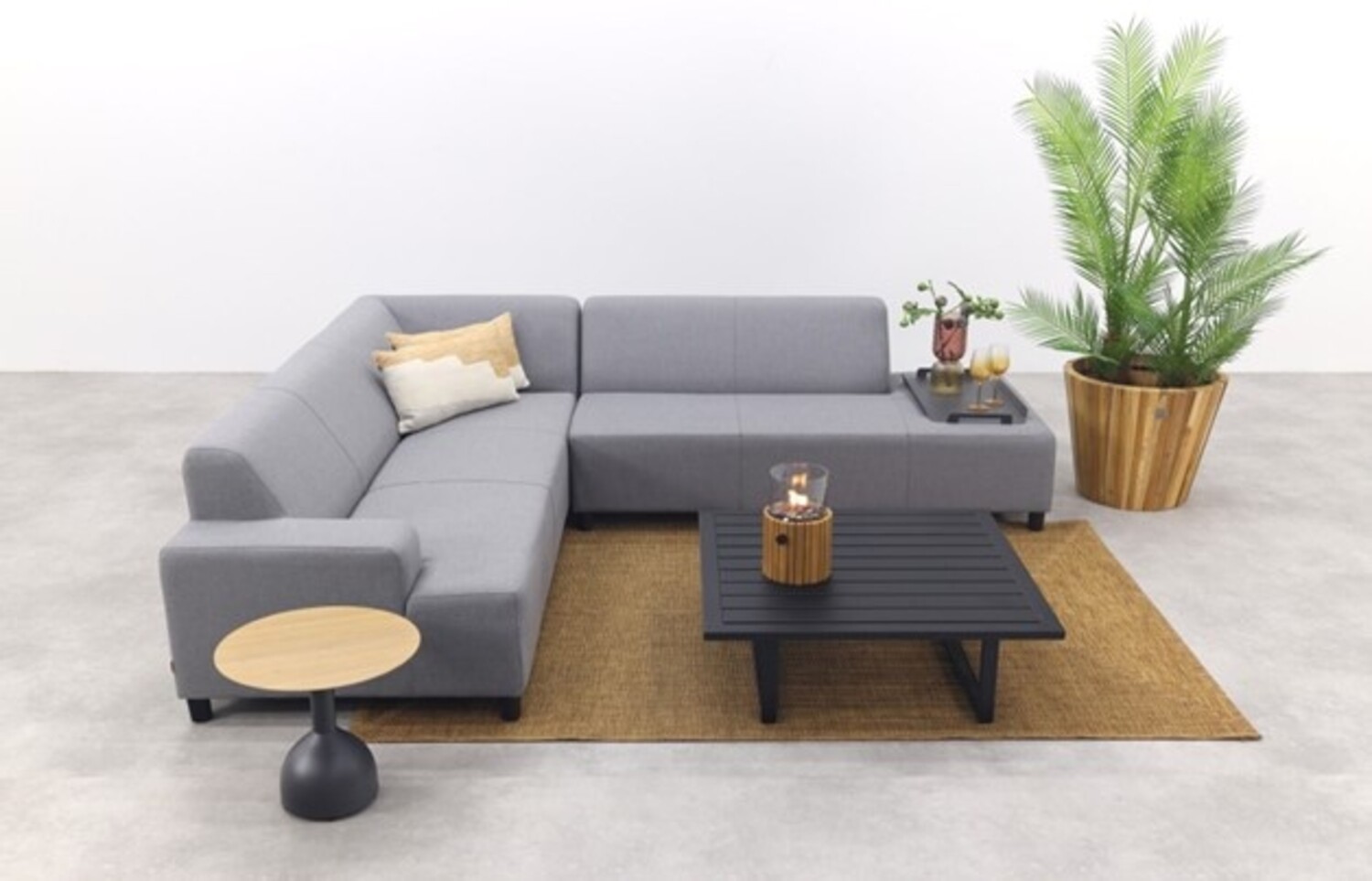 In- & Outdoor loper - Sierra Border Creme/Beige