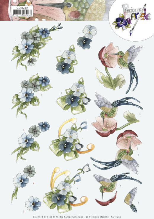 Precious Marieke 3D Knipvel - Blue Flowers