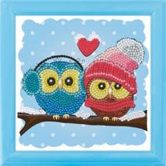 Crystal Art Kit Kinderframe Cozy Owls 16 x 16 cm