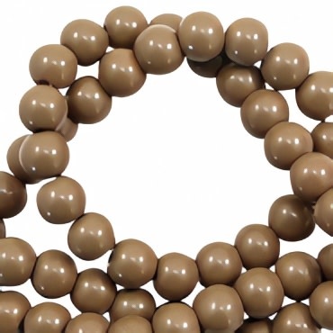 4 mm glaskralen opaque Dark taupe brown