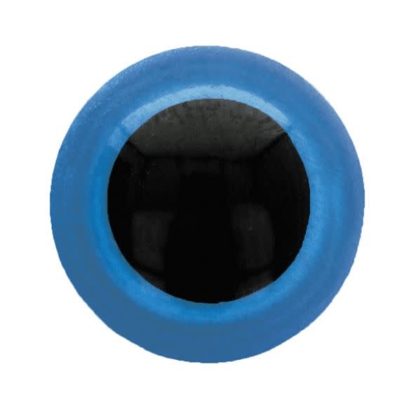 Dierenogen rond zwart/blauw 6mm