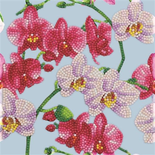 Crystal Card Kit Watercolor Orchids 18 x 18cm