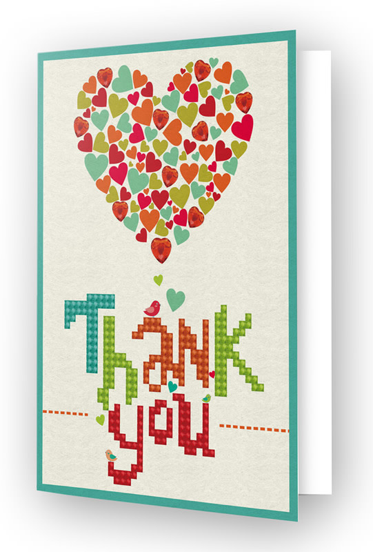 Diamond Dotz Greeting Card Thank You Heart