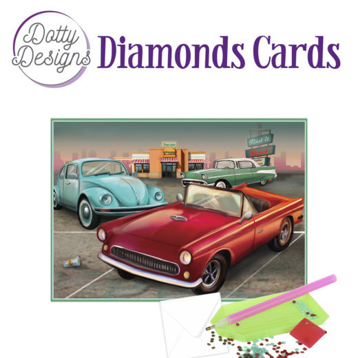 Dotty Design Diamond Cards - Vintage Red car