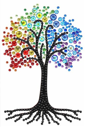 Crystal Art Card Regenboog boom 10 x 15 cm