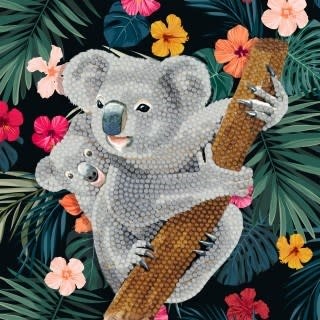Crystal Art Card Koala Baby 18 x 18cm