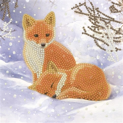 Crystal Art Cards Snowy Fox Clubs 18 x 18cm
