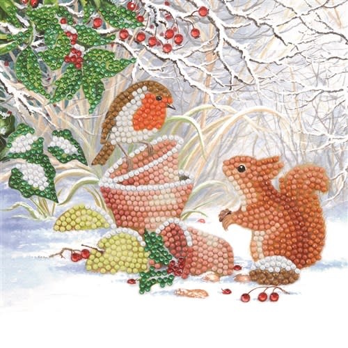 Crystal Art Cards Winter Friends 18 x 18cm