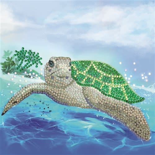Crystal art Card kit Turtle Paradise 18 x 18cm