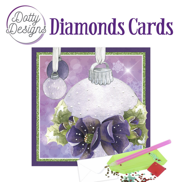 Dotty Design Diamond Cards Bauble in Purple