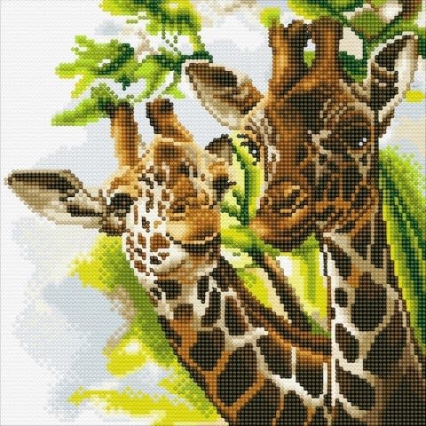 Crystal Art Kit Friendly Giraffes 30 x 30cm