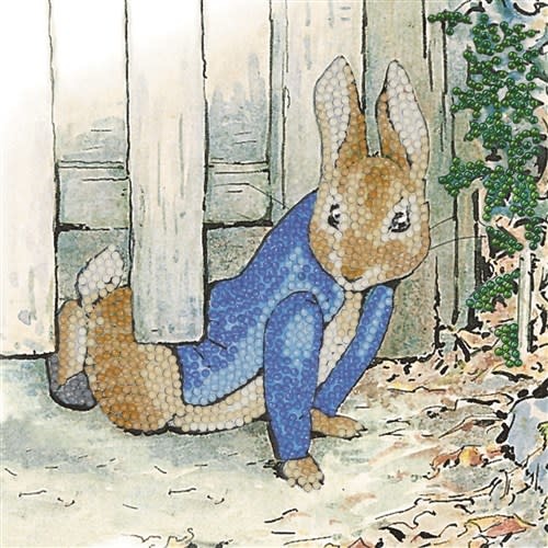 Crystal art Card kit Peter Rabbit Under The Gate 18 x 18cm