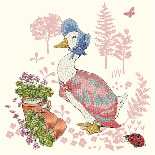 Crystal art Card kit Jemima Puddle-Duck 18 x 18cm