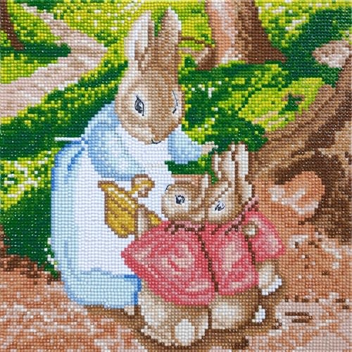 Crystal Art Kit Canvas Schilderij The Flopsy Bunnies