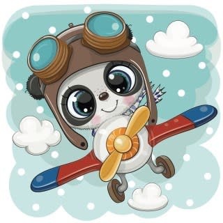 Crystal Art Kit Kinderframe Flying Panda 16 x 16cm