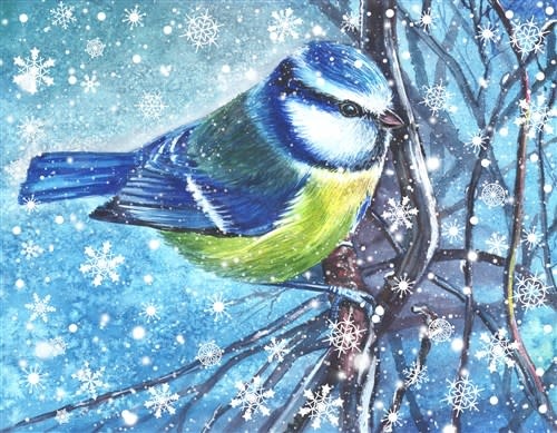 Crystal Art Card Kit Festive Bird 18 x 18cm