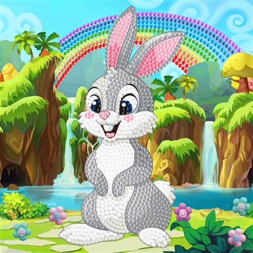 Crystal Art Card Kit Rabbit Wonderland 18 x 18cm